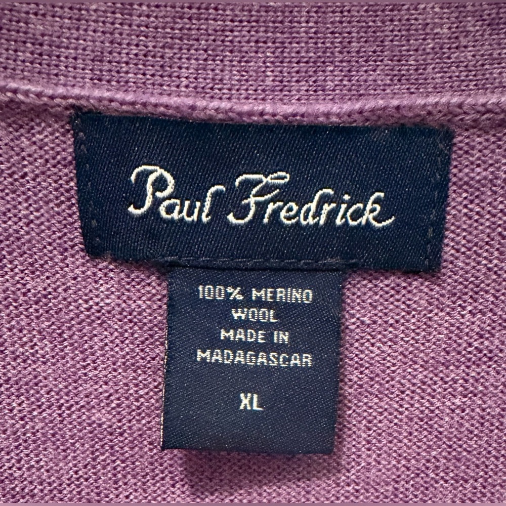 Paul Fredrick Men’s 100% Merino Wool Vest Button Front - Light Purple - XL - Picture 5 of 9